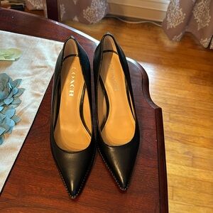 Black Coach leather womens heels size 7